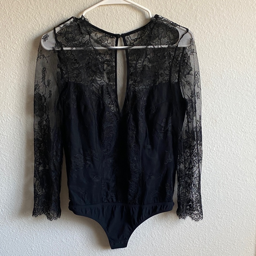 Chic Black Lace Bodysuit
